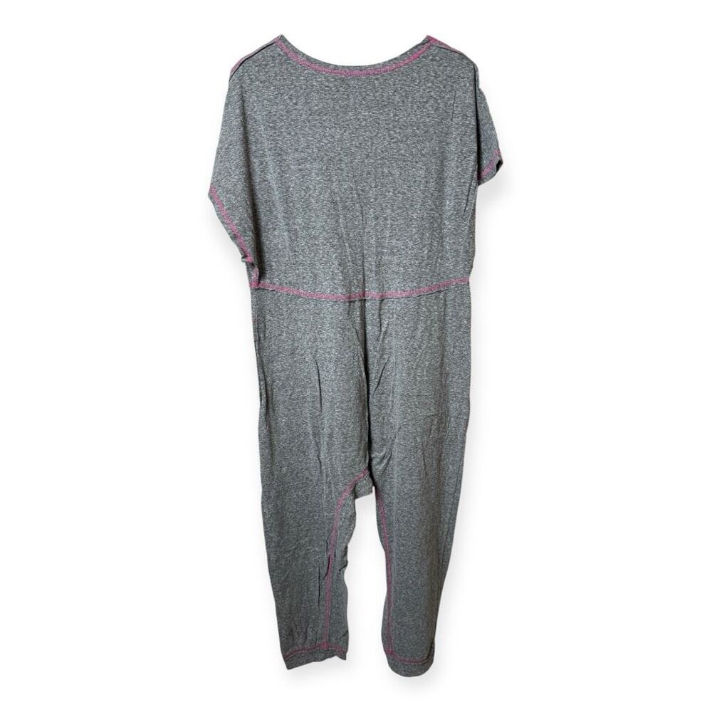 NATURAL LIFE Gray Jumpsuit Romper with Pink Trim - Picture 4 of 7